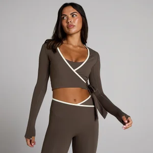 MP Women's Tempo Contrast Wrap Top - Chocolade - Size M