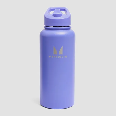 Myprotein Gerecyclede Metalen Fles met Klaprietje 1L - Power Indigo