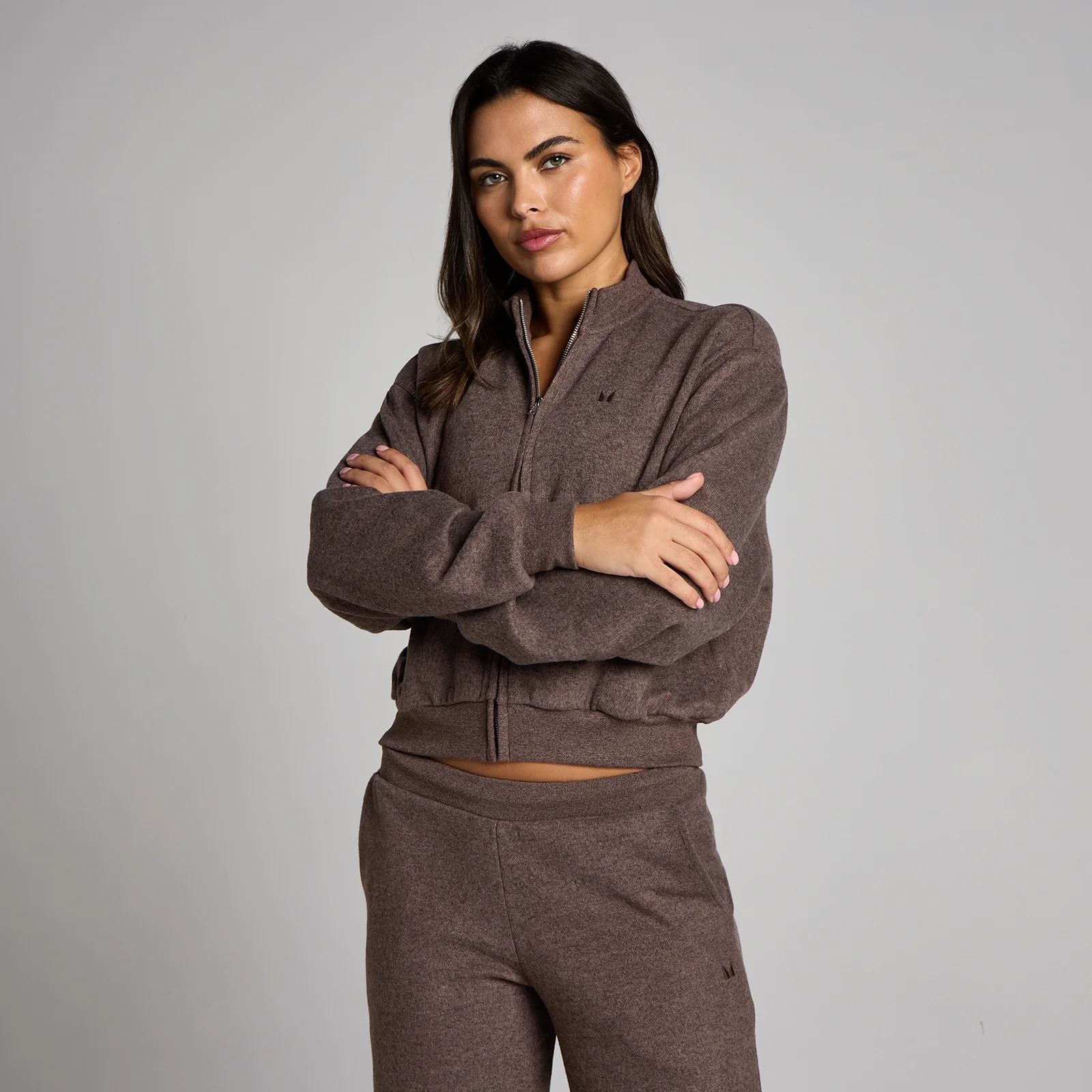 MP Women's Soft Touch Zip Through Bomberjack - Cacao Gemêleerd - XS Afbeelding 1