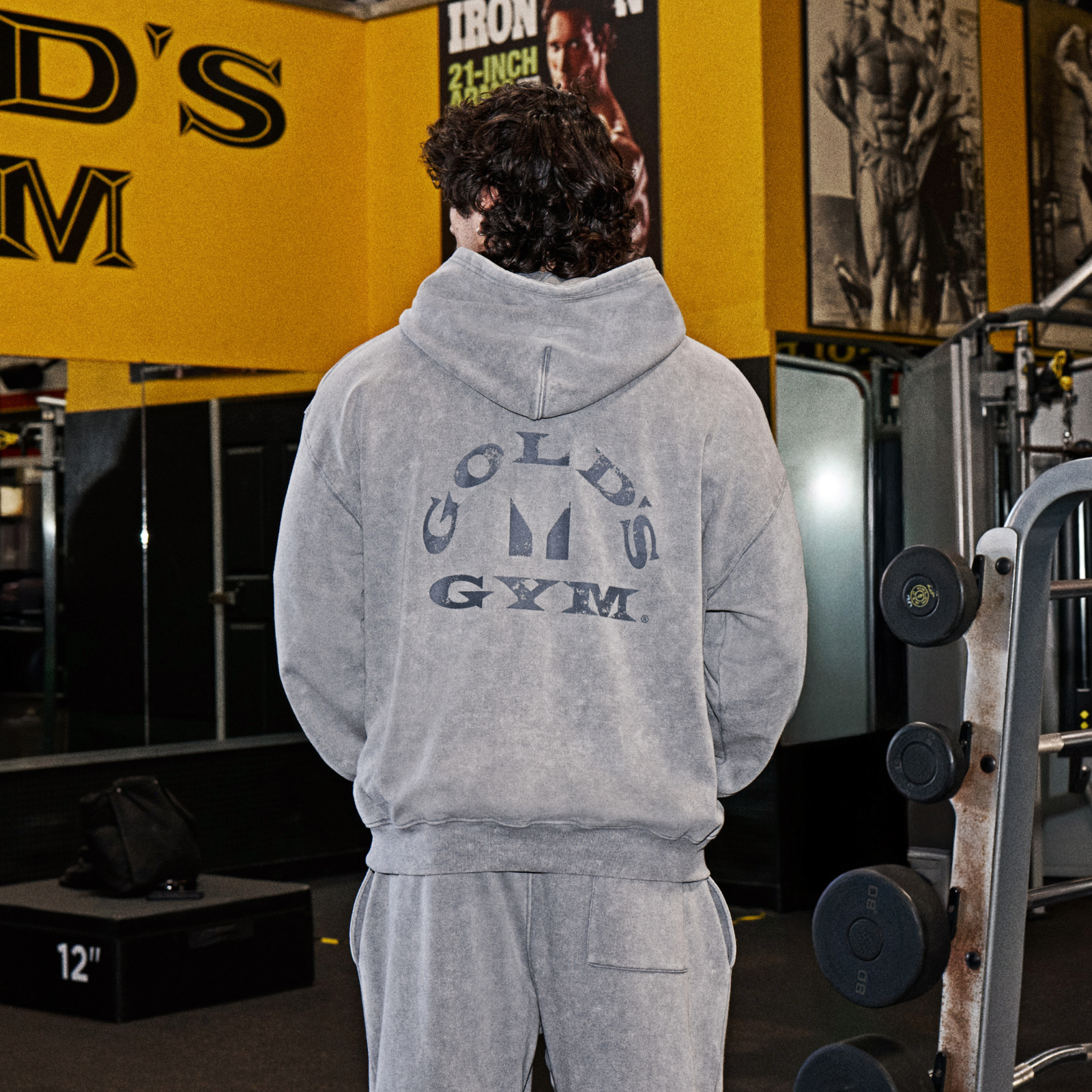MP X Gold's Heren Washed Graphic Oversized Hoodie - Steel Blue - L Afbeelding 2