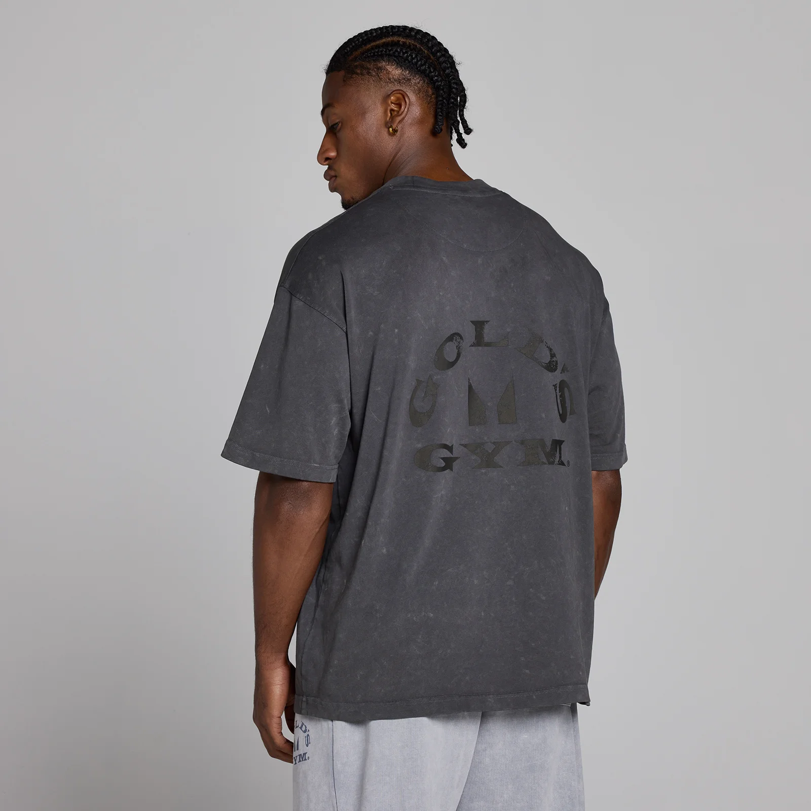 MP X Gold's Heren Washed Graphic Oversized T-shirt - Washed Coal - XS Afbeelding 4