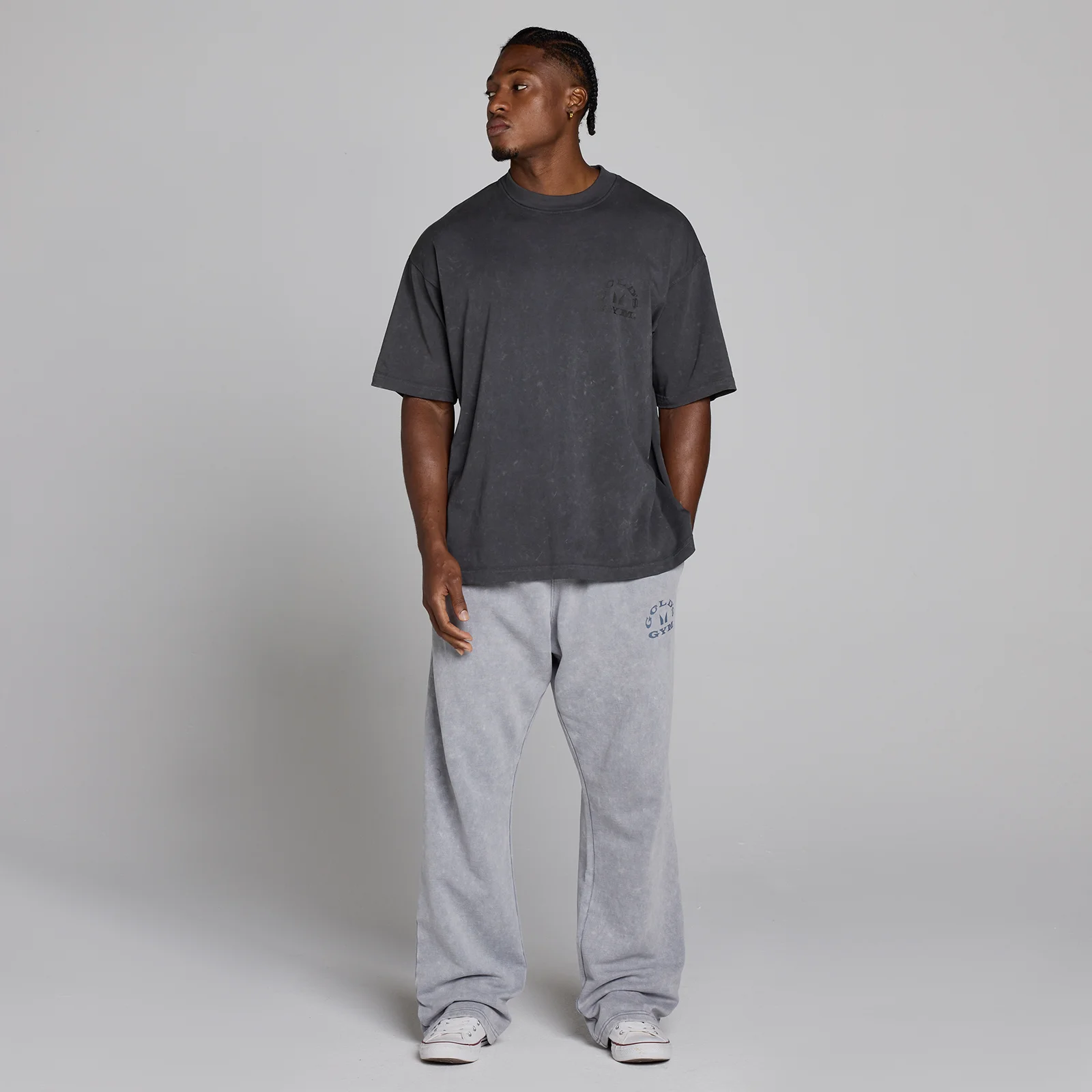 MP X Gold's Heren Washed Graphic Oversized T-shirt - Washed Coal - XS Afbeelding 5