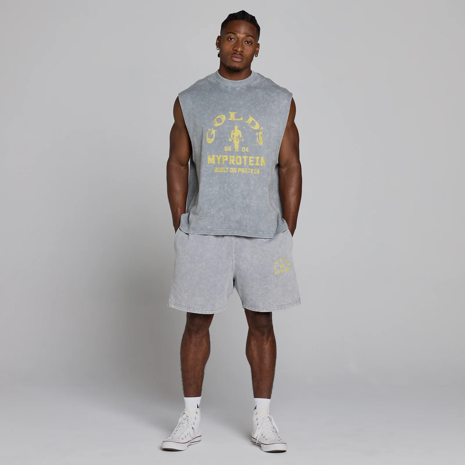 MP X Gold's Heren Washed Graphic Oversized Tank - Steel Blue - XL Afbeelding 5