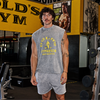 MP X Gold's Heren Washed Graphic Oversized Tank - Steel Blue