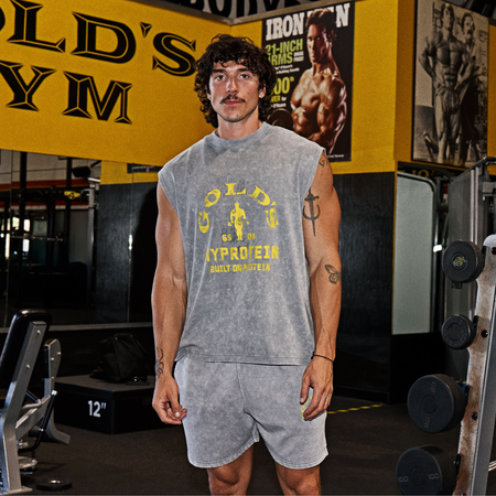 MP X Gold's Heren Washed Graphic Oversized Tank - Steel Blue