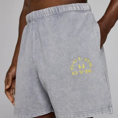 MP X Gold's Heren Washed Graphic Oversized Sweat Shorts - Steel Blue - XS Afbeelding 6