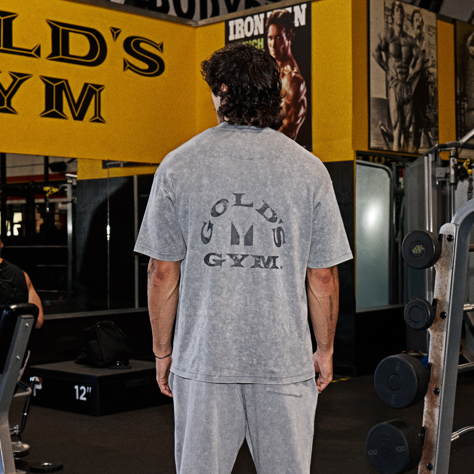 MP X Gold's Heren Washed Graphic Oversized T-shirt - Steel Blue - XS Afbeelding 1