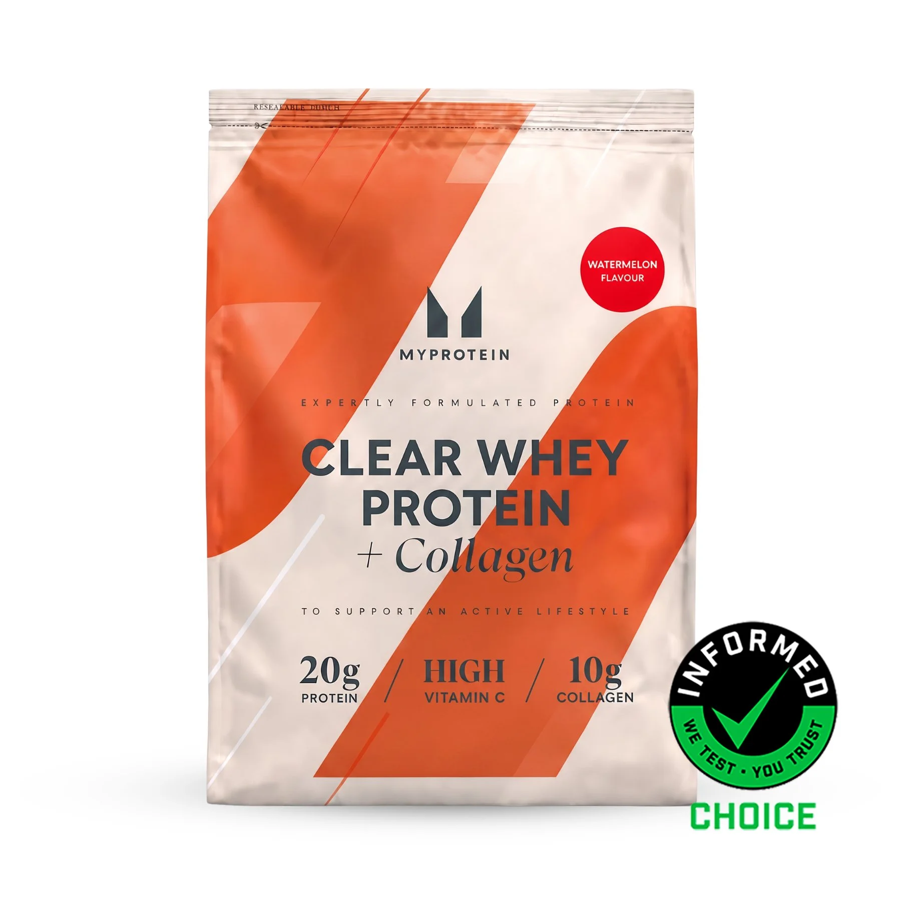 Clear Whey Isolate - 480G - 20servings - Watermelon (+ Collagen) Afbeelding 1