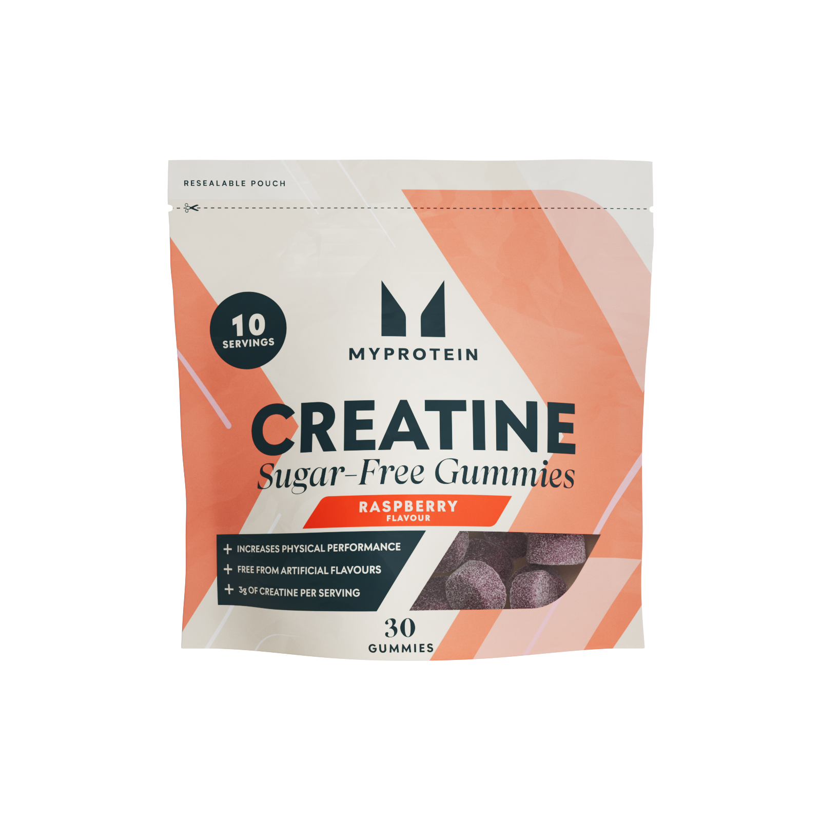 Suikervrije Creatine Gummies - 30 Gummies - 10servings - Framboos Afbeelding 1